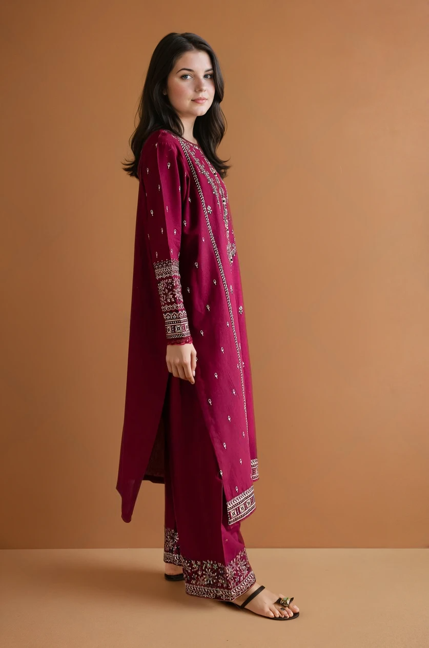 Roohi 2pcs - Embroidered Dress