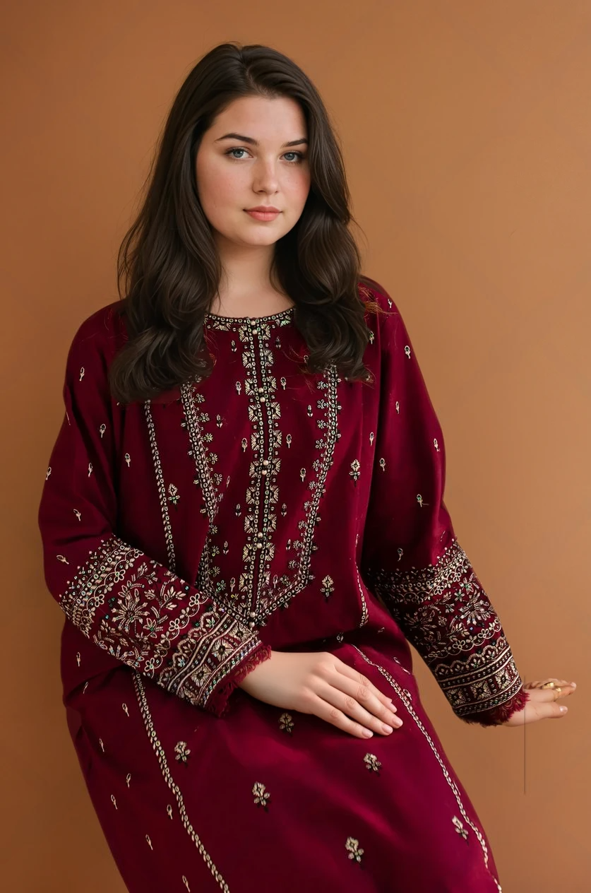 Roohi 2pcs - Embroidered Dress