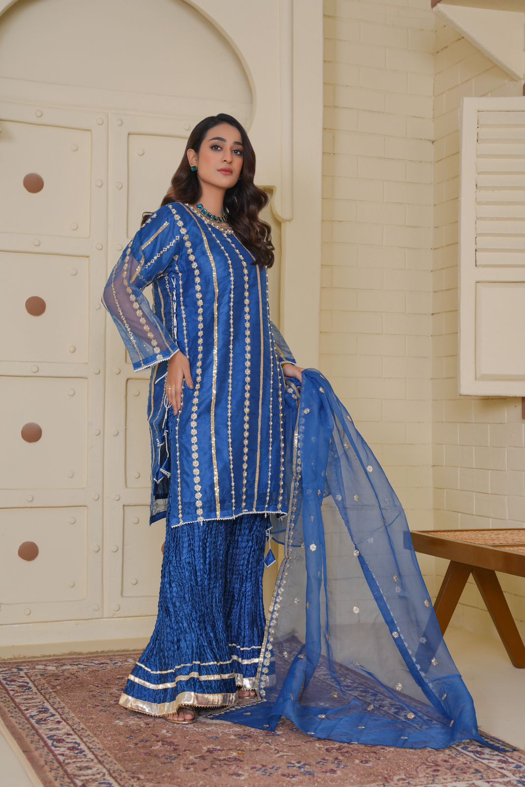 Roha Sharara Embroidered 3 pieces