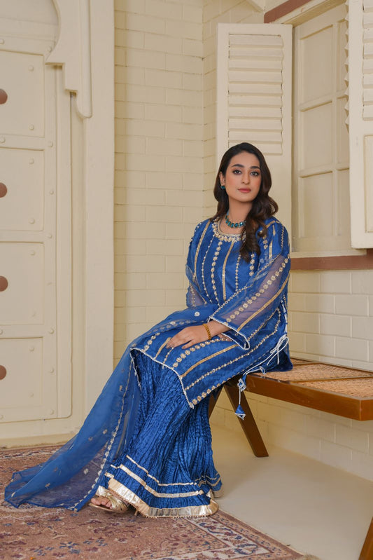 Roha Sharara Embroidered 3 pieces